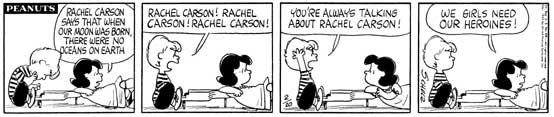 Peanuts comic about Rachel Carson